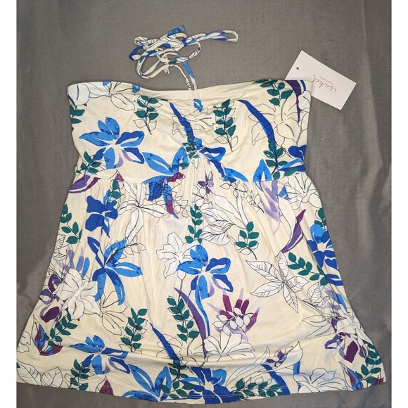 Isabel Maternity Babydoll Halter Top Cream Floral - Picture 3 of 10